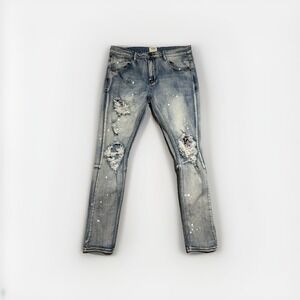 KDNK distressed denim jeans, skinny stretch, grunge, men's 35 #1558